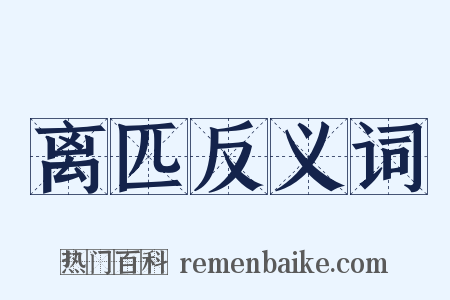离匹反义词是什么意思的图片